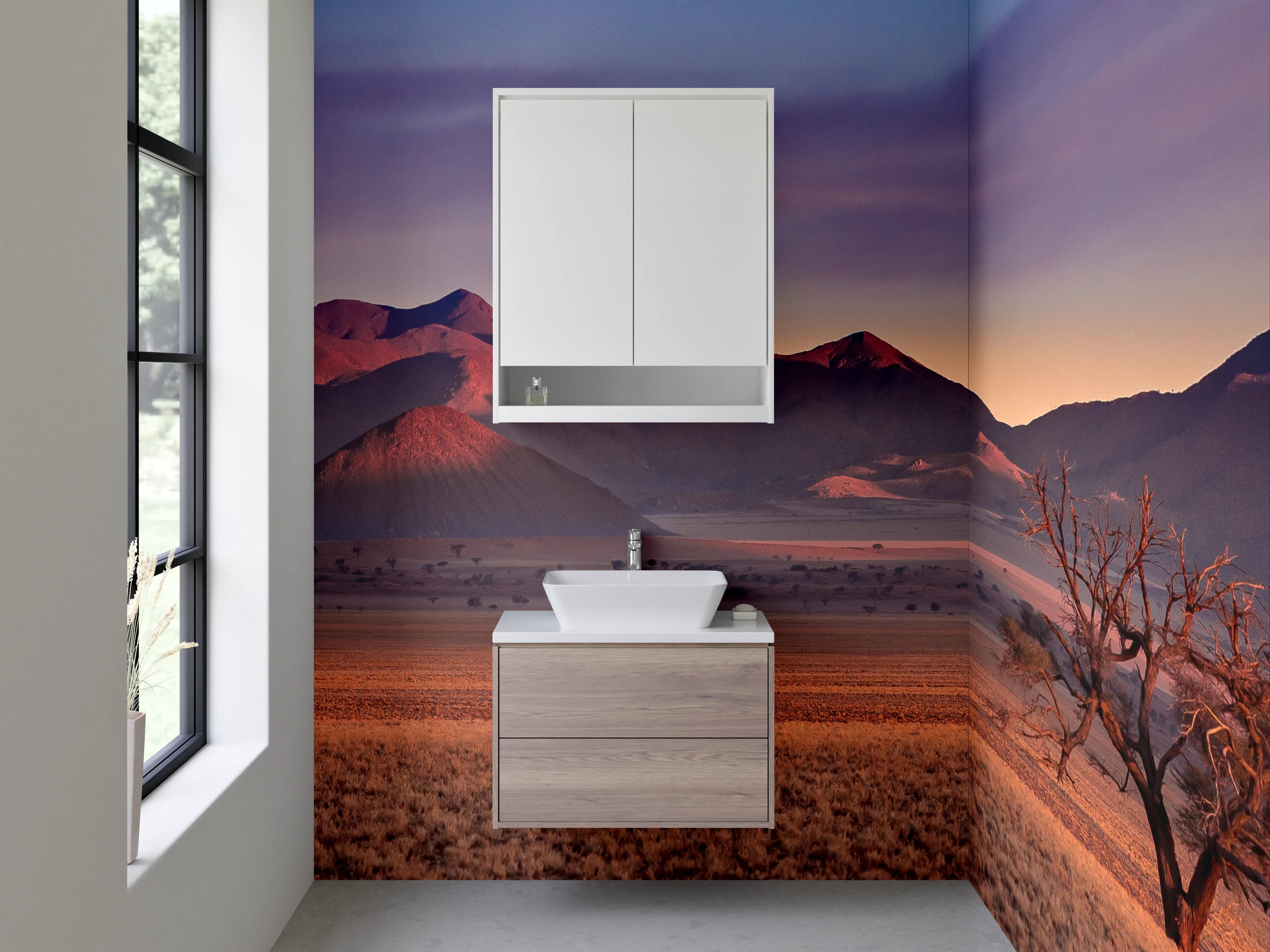 Waschbecken-Rückwand - Weiße Küchenrückwand mit stilvollem Design