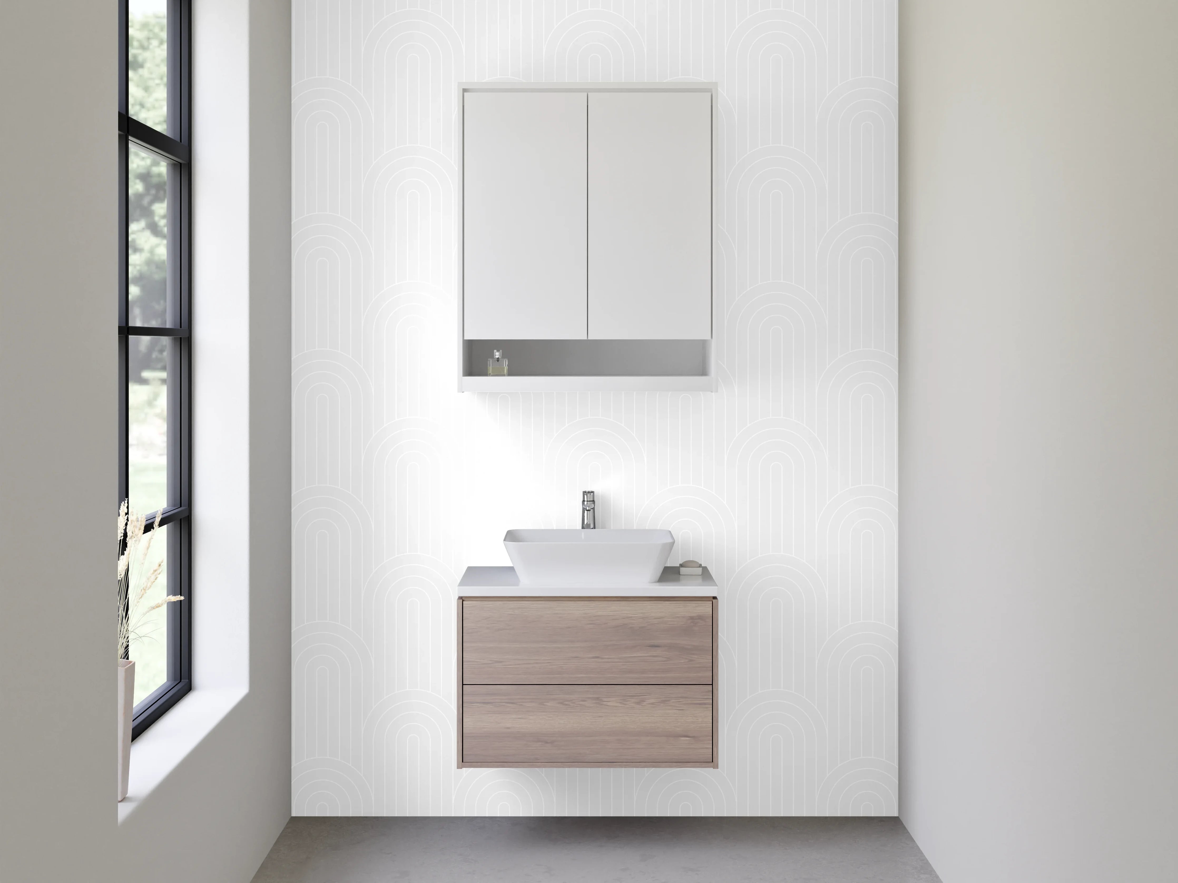 Waschbecken-Rückwand - Weiße Marmoroptik für Badezimmer