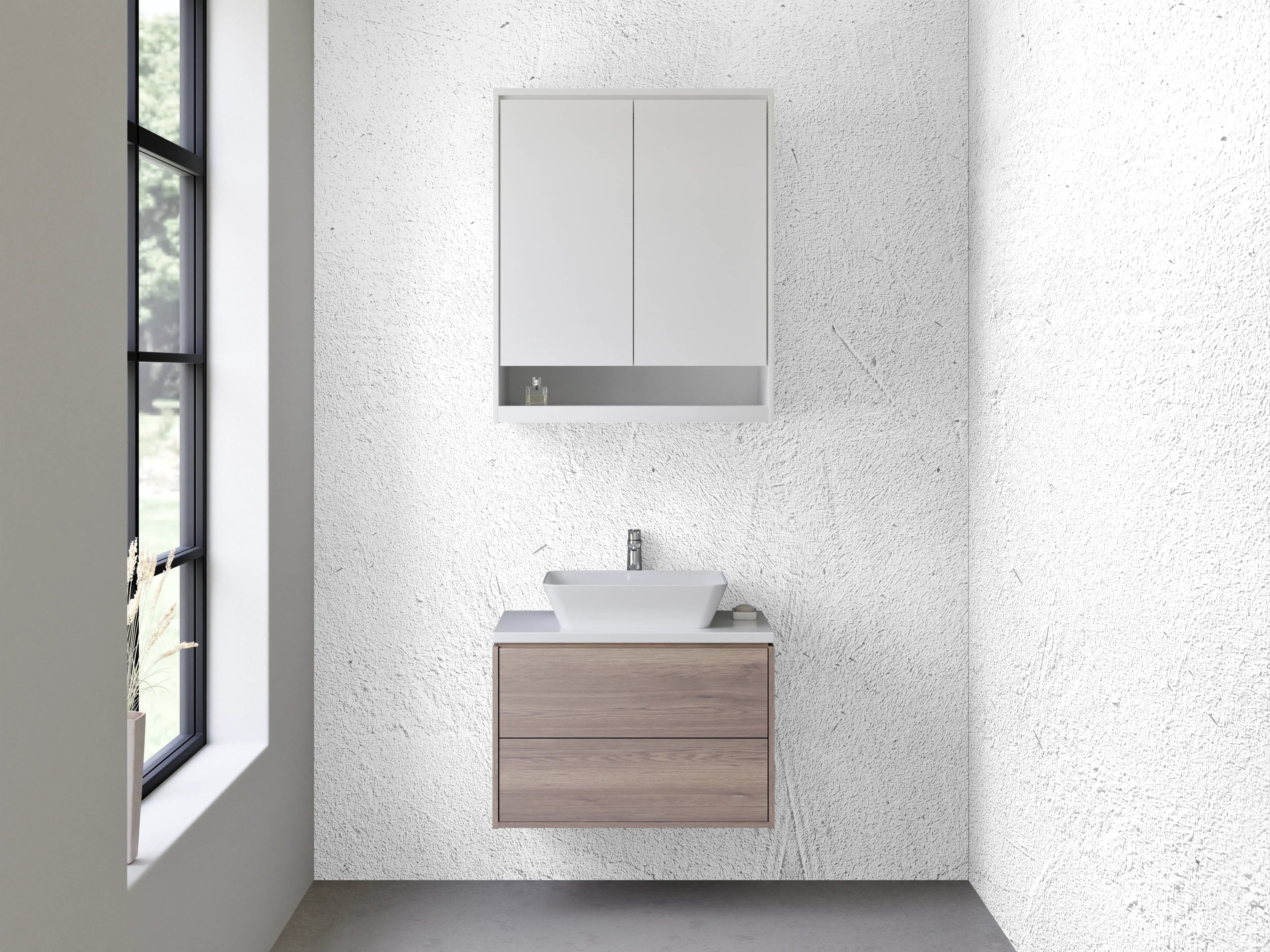 Waschbecken-Rückwand - Weiße minimalistische Marmorstruktur