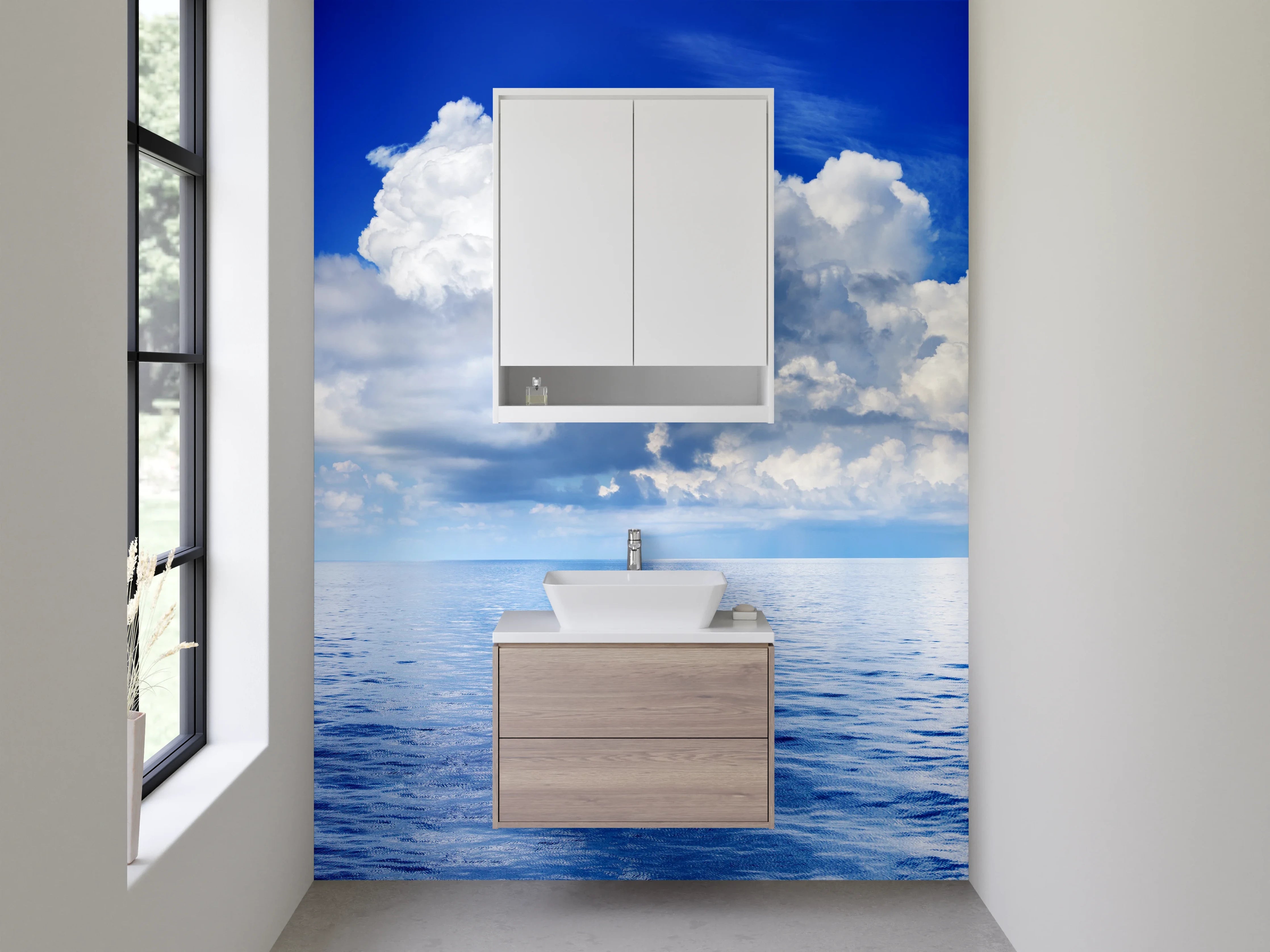Waschbecken-Rückwand - Wolken über ruhigem Ozean