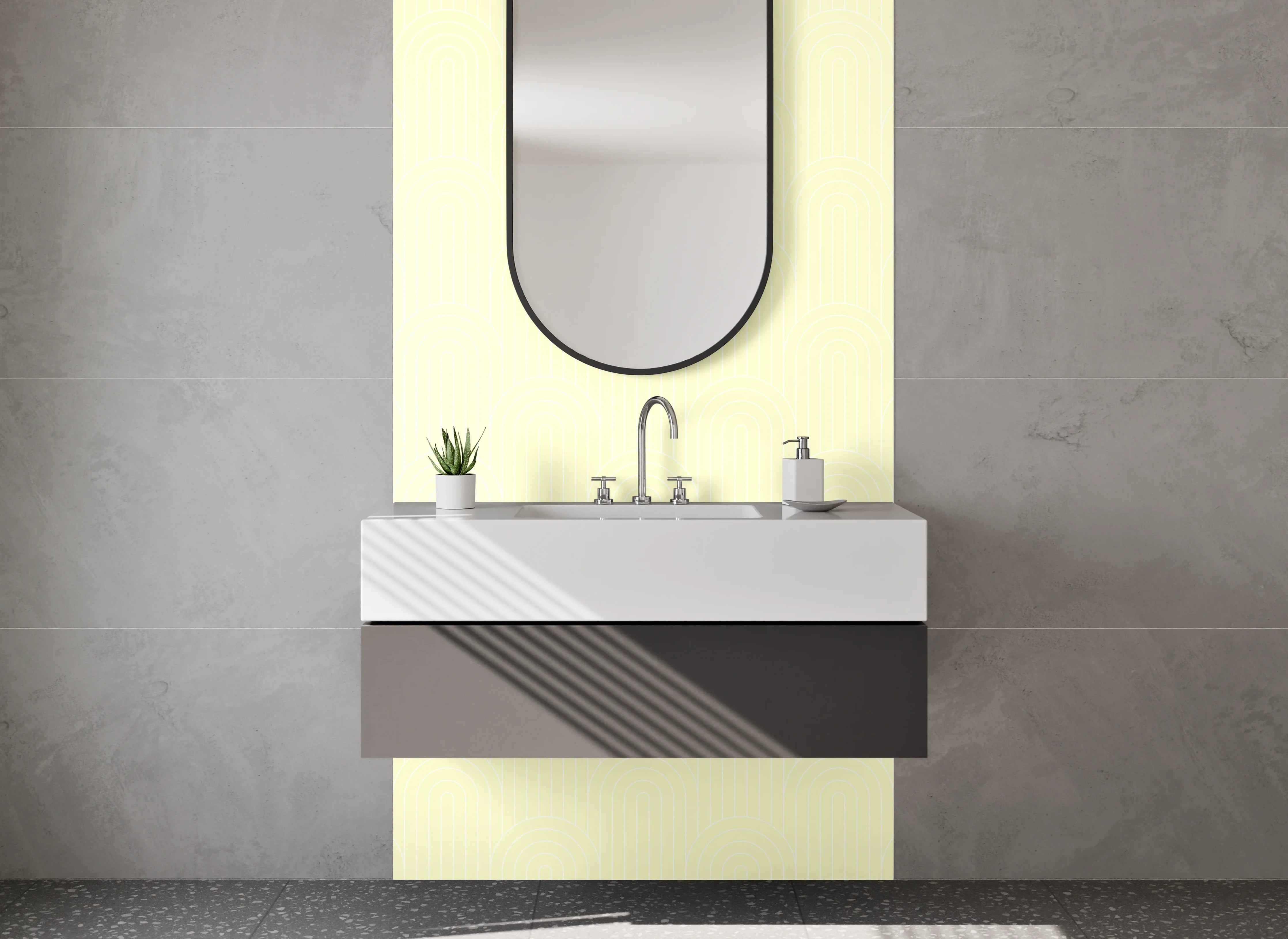 Waschbecken-Rückwand - Zarte Cremefarbe mit sanfter Textur