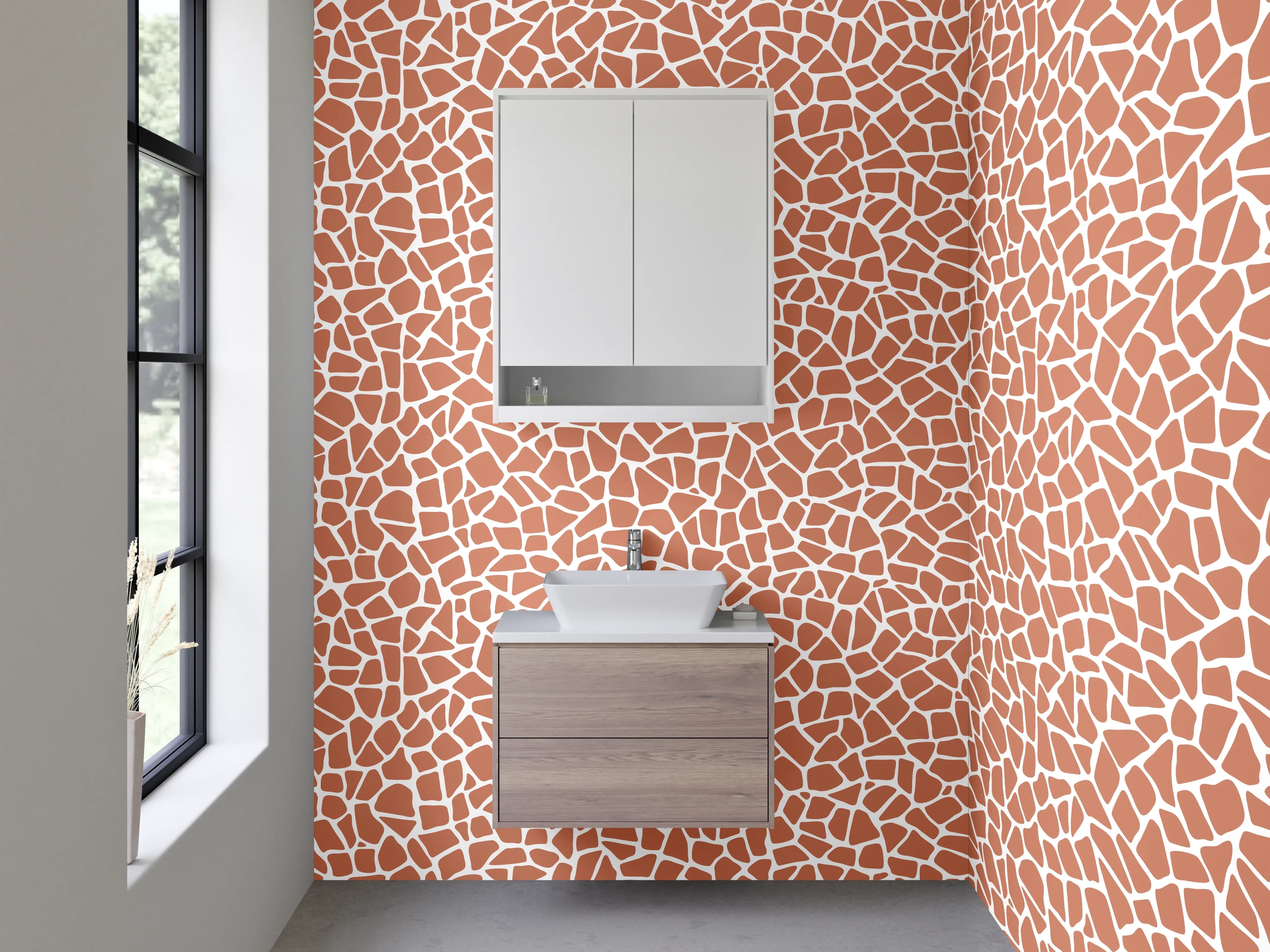 Waschbecken-Rückwand - Zeitloses Mosaik Braun-Grau-Weiß