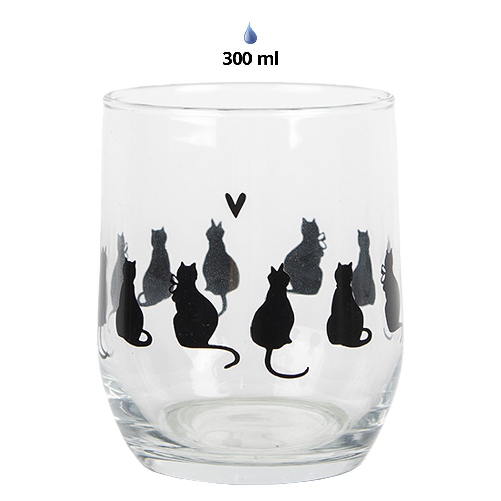 Wasserglas 300 ml, Katzentrinkbecher aus transparentem Glas