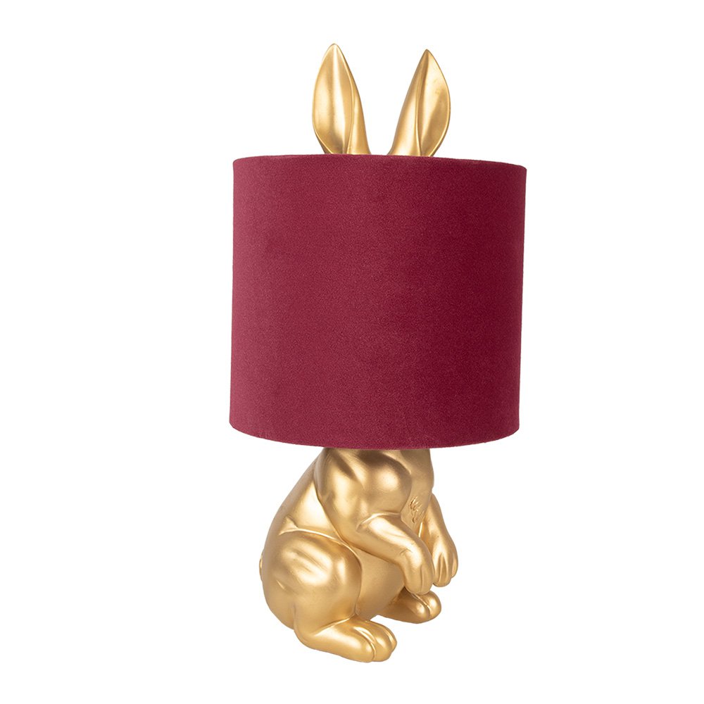 Tischleuchte Rabbit Ø 20x42 cm Goldfarbener roter Kunststoff