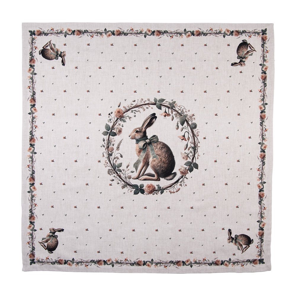 Tischdecke 100x100 cm Beige Baumwolle