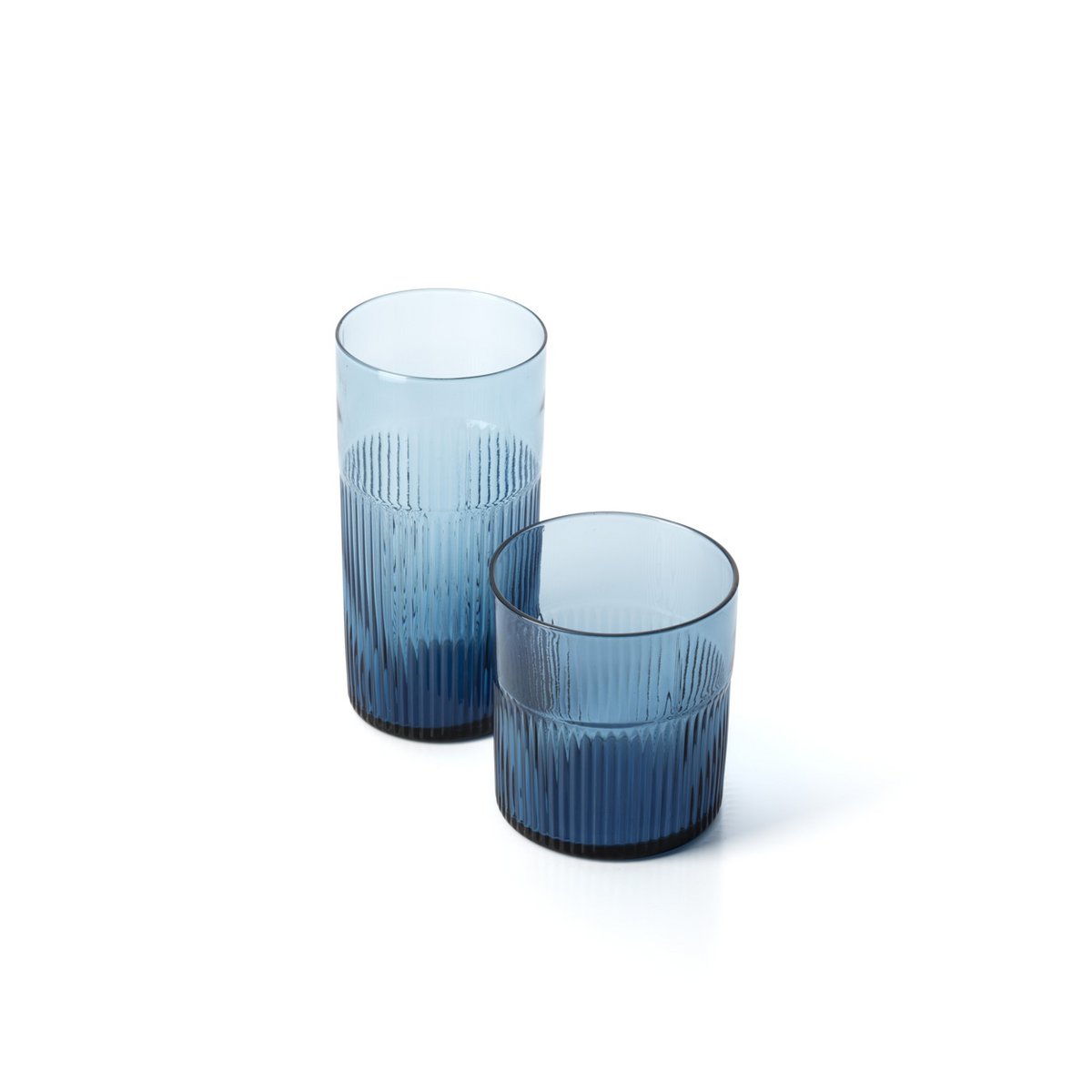 Der Azure Rippled Low Tumbler – Blau
