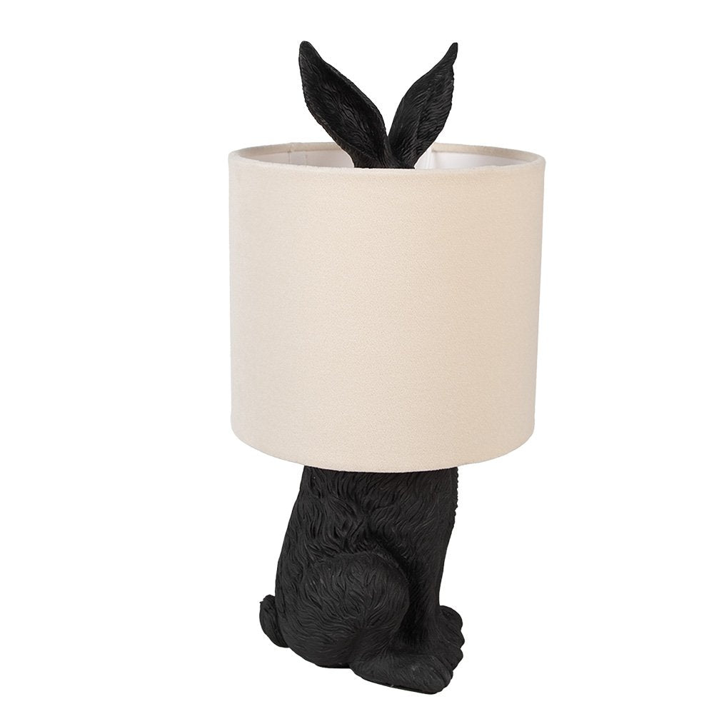 Tischleuchte Rabbit Ø 20x43 cm Schwarz Beige Kunststoff