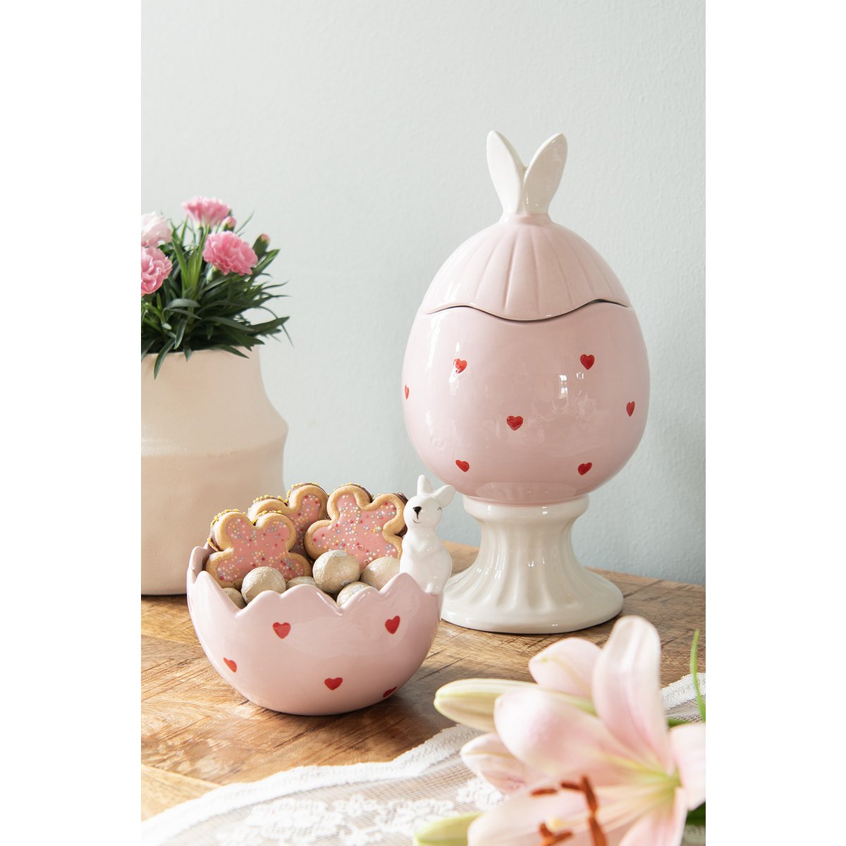Lager Jar Egg Ø 13x25 cm rosa Keramik