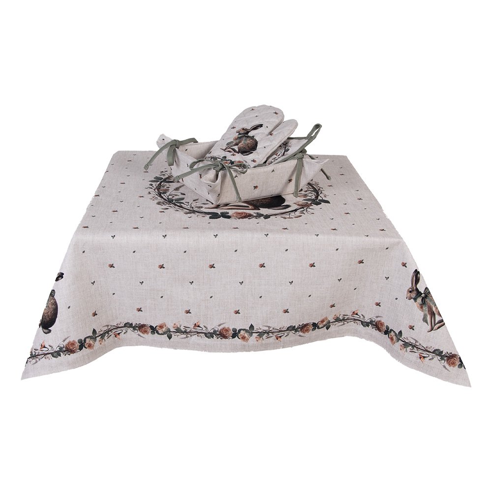 Tischdecke 100x100 cm Beige Baumwolle