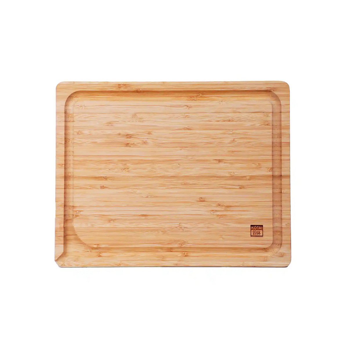 Küchenzubehör - KOTAI Bambus-Schneidebrett mit Saftrille und versteckten Griffen - 40 x 30 x 2 cm