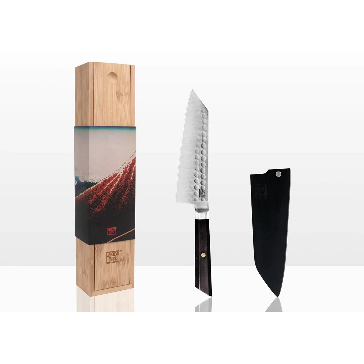 Messer - Bunka Santoku mit Bambus-Saya und Bambusbox - 170-mm-Klinge
