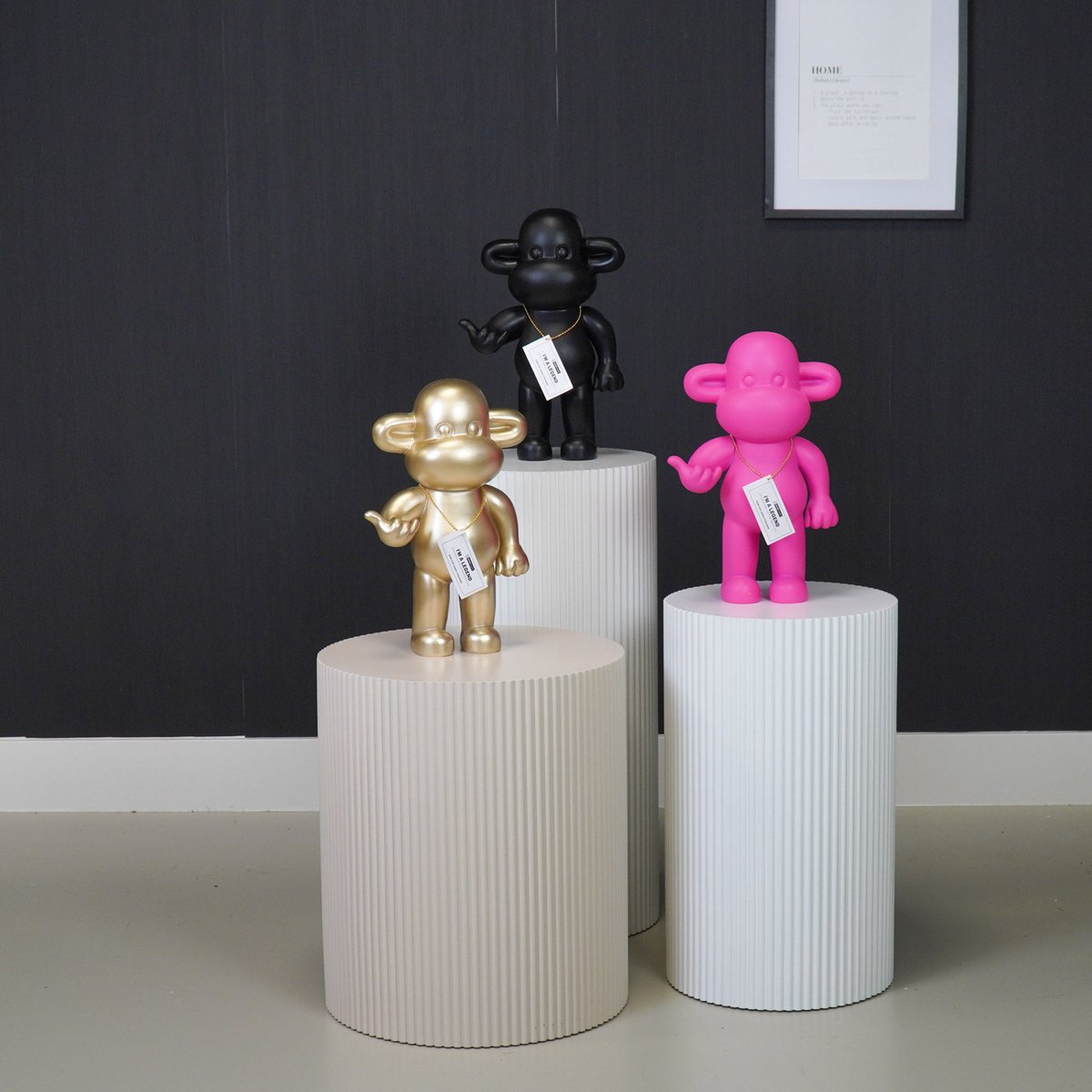 Ornament - Affenfigur 'The Legend'- Polyresin - Gold - 20,5x13,5x35 cm