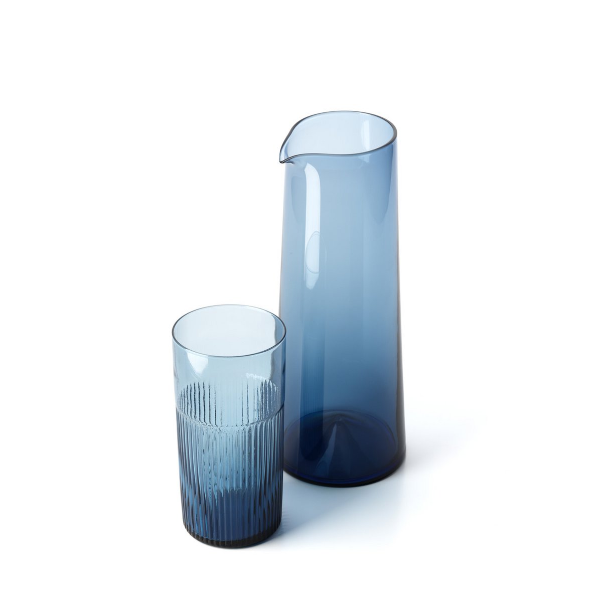 Der Azure Rippled High Tumbler – Blau