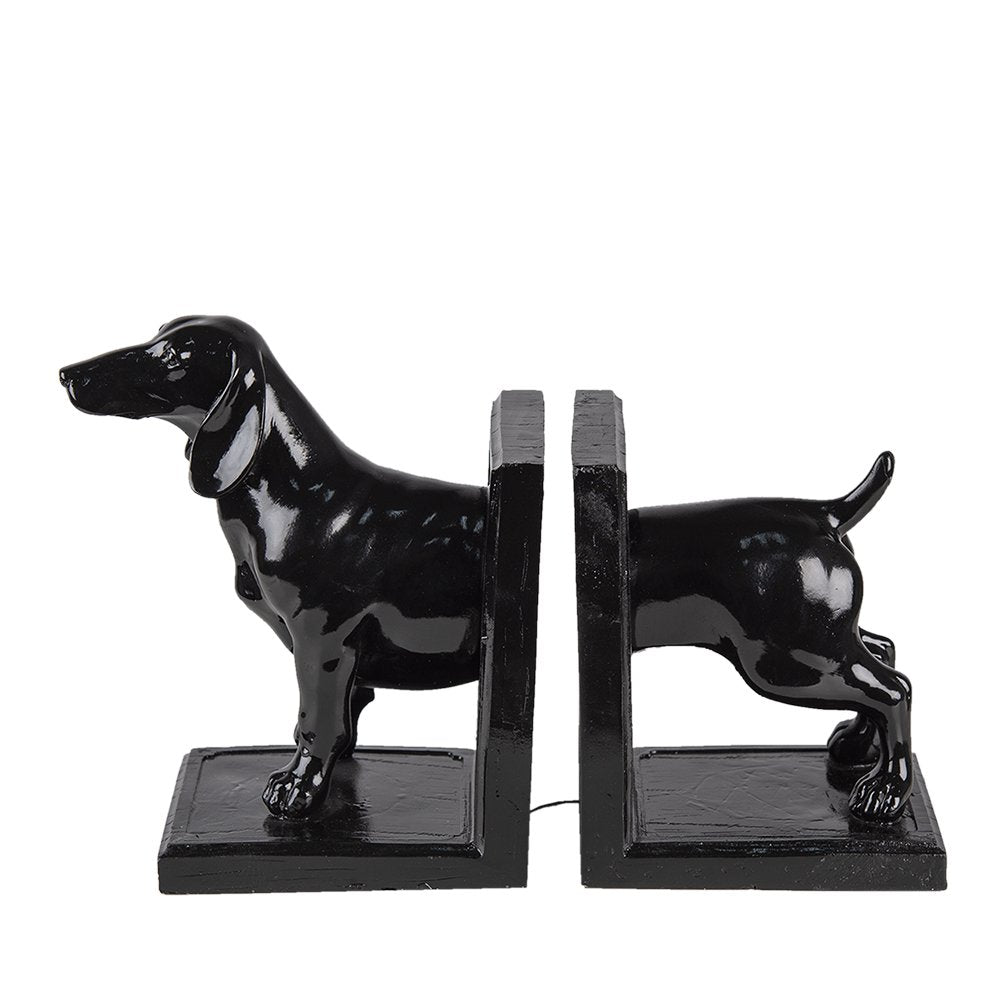 BookRests Set von 2 Hund 25x9x15 cm schwarze Polyresin -Buchhalter