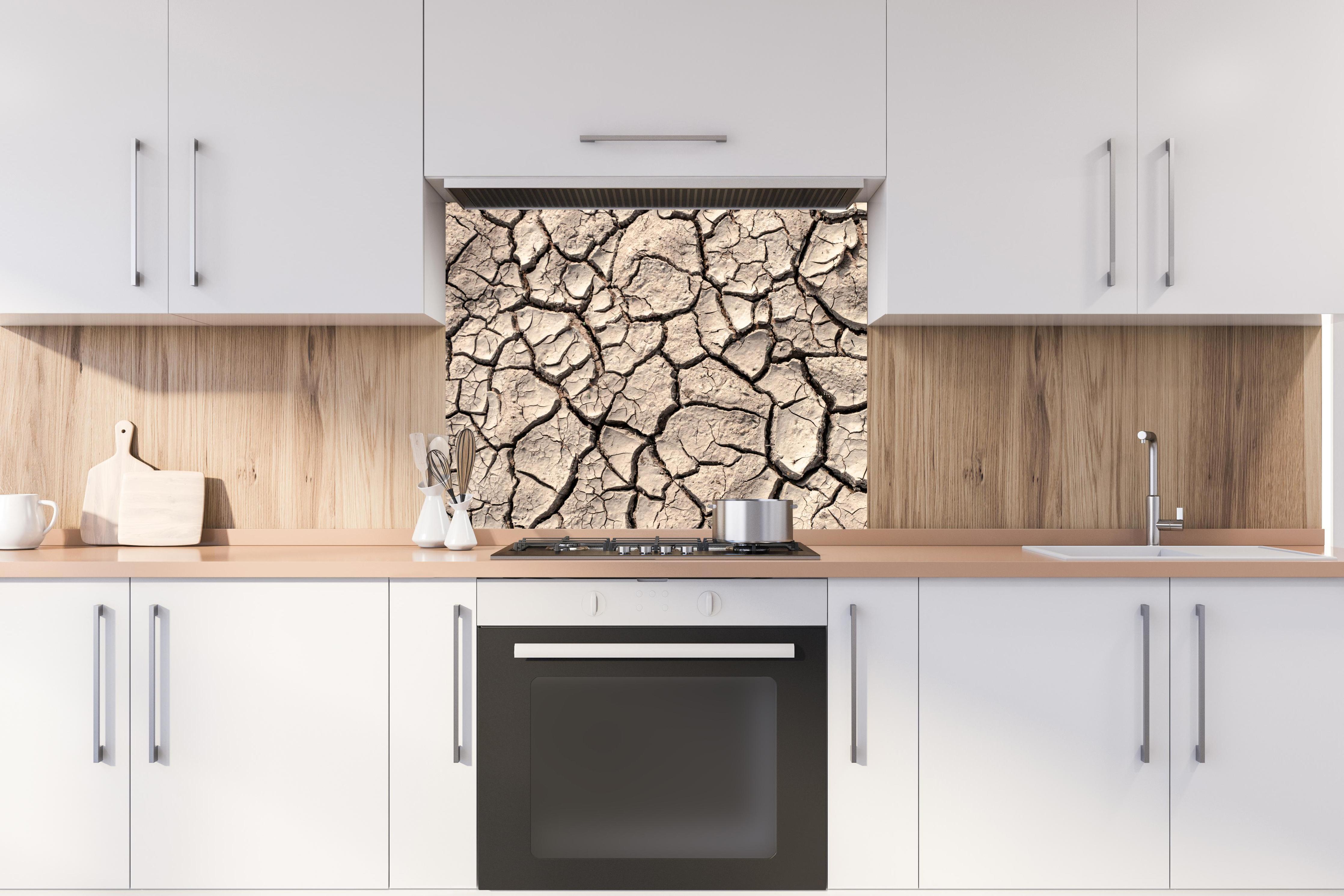 Spritzschutz - Bodenrisse auf Trockenem Boden