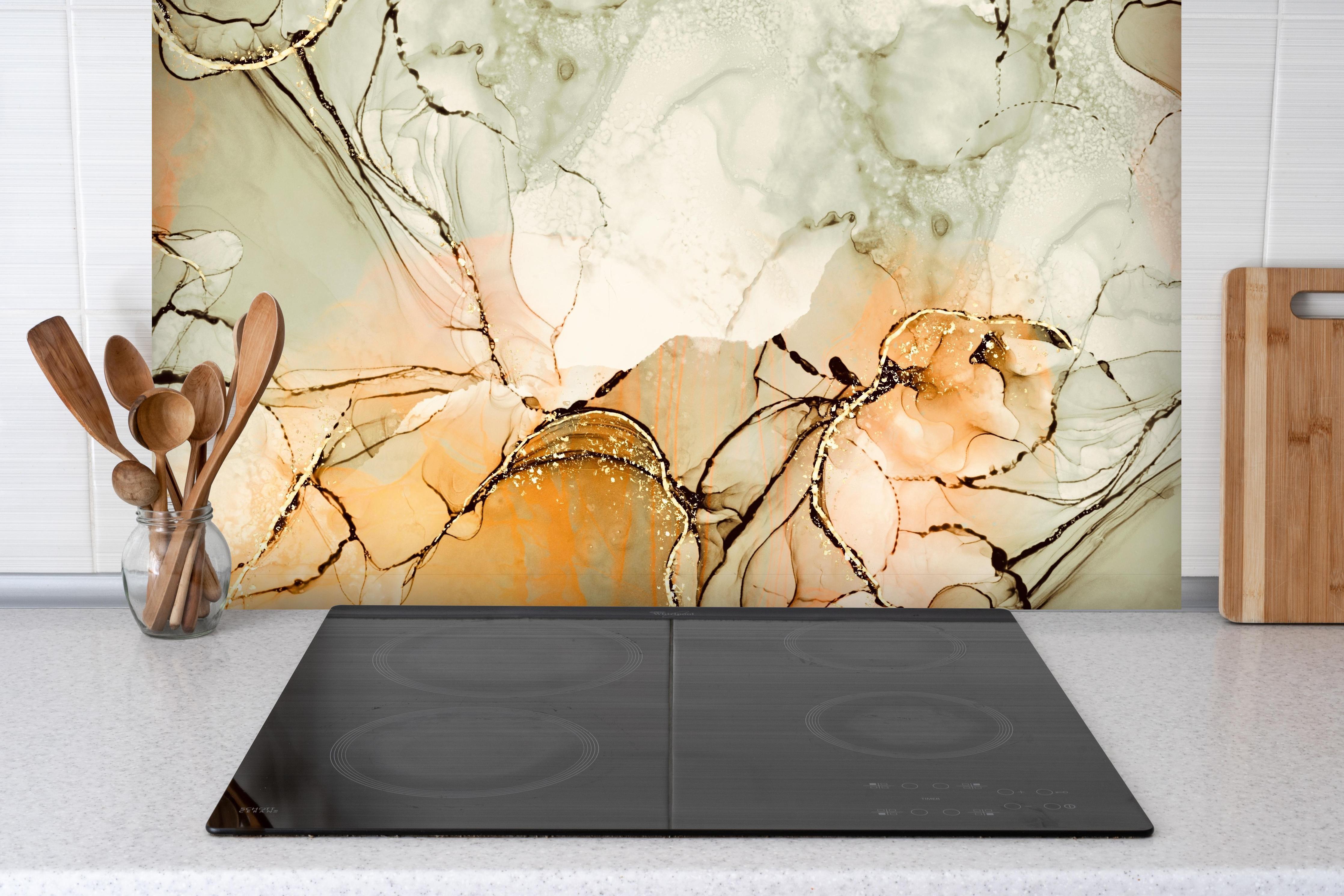 Spritzschutz - Flüssige Tinte mit Goldelementen