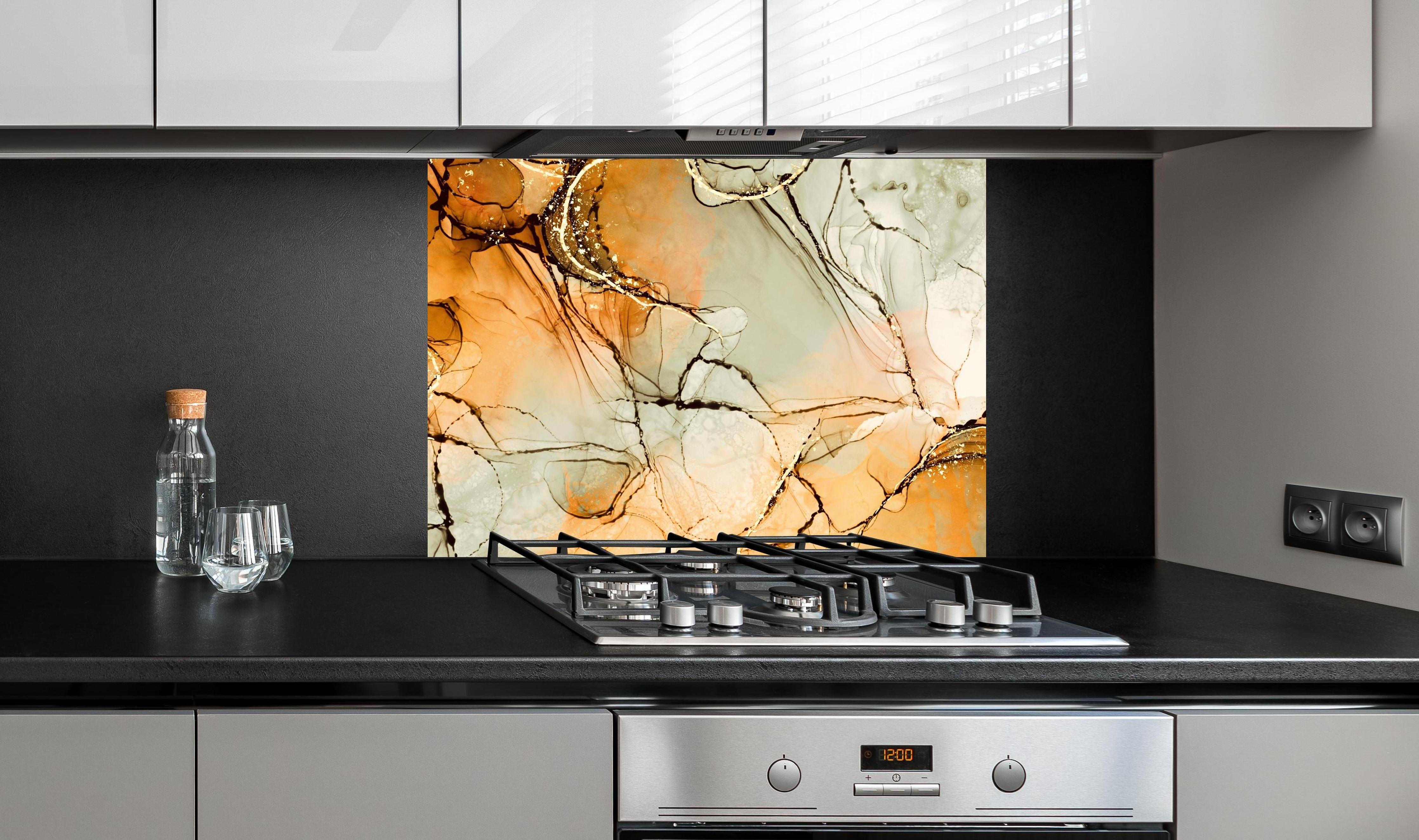 Spritzschutz - Flüssige Tinte mit Goldelementen