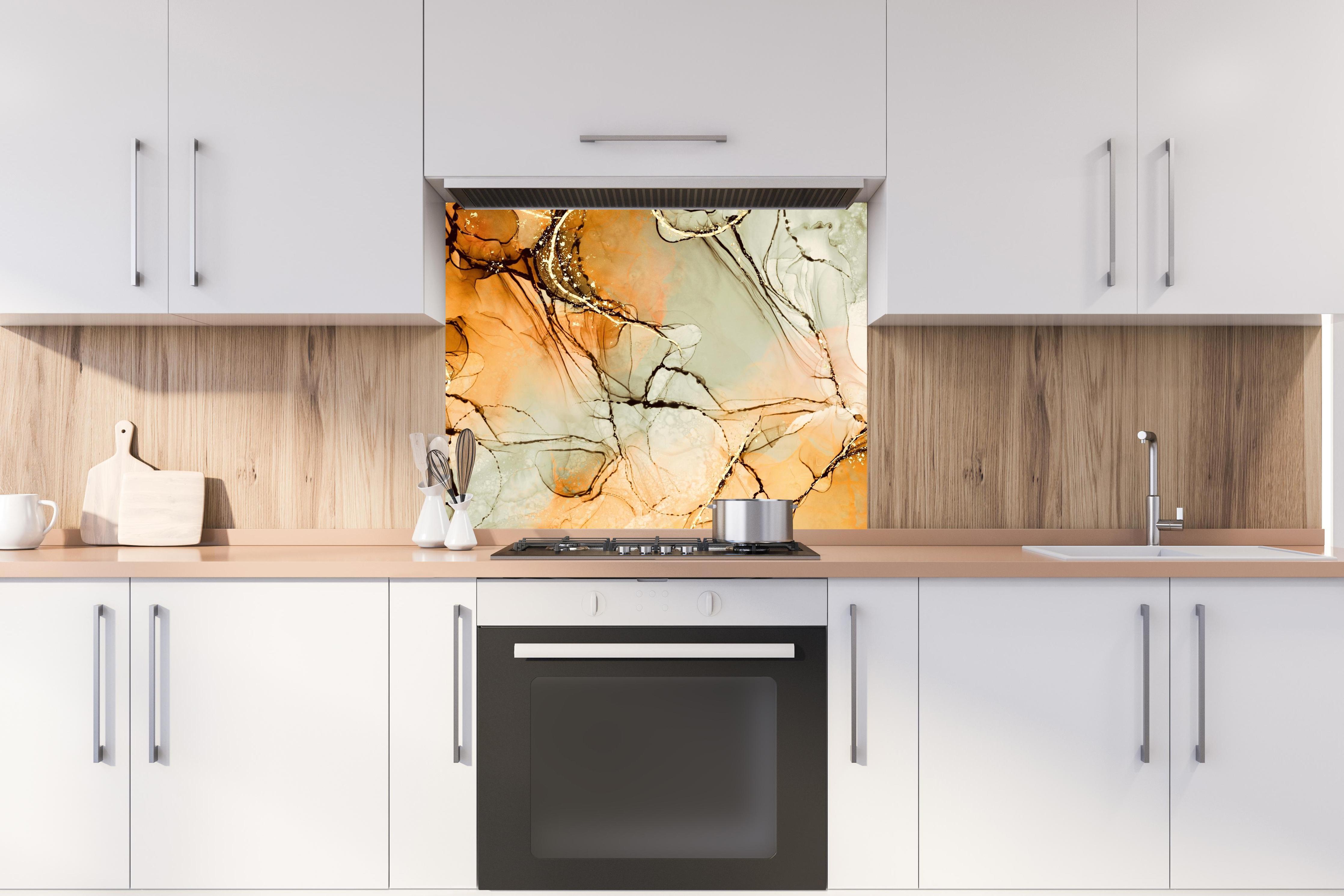 Spritzschutz - Flüssige Tinte mit Goldelementen