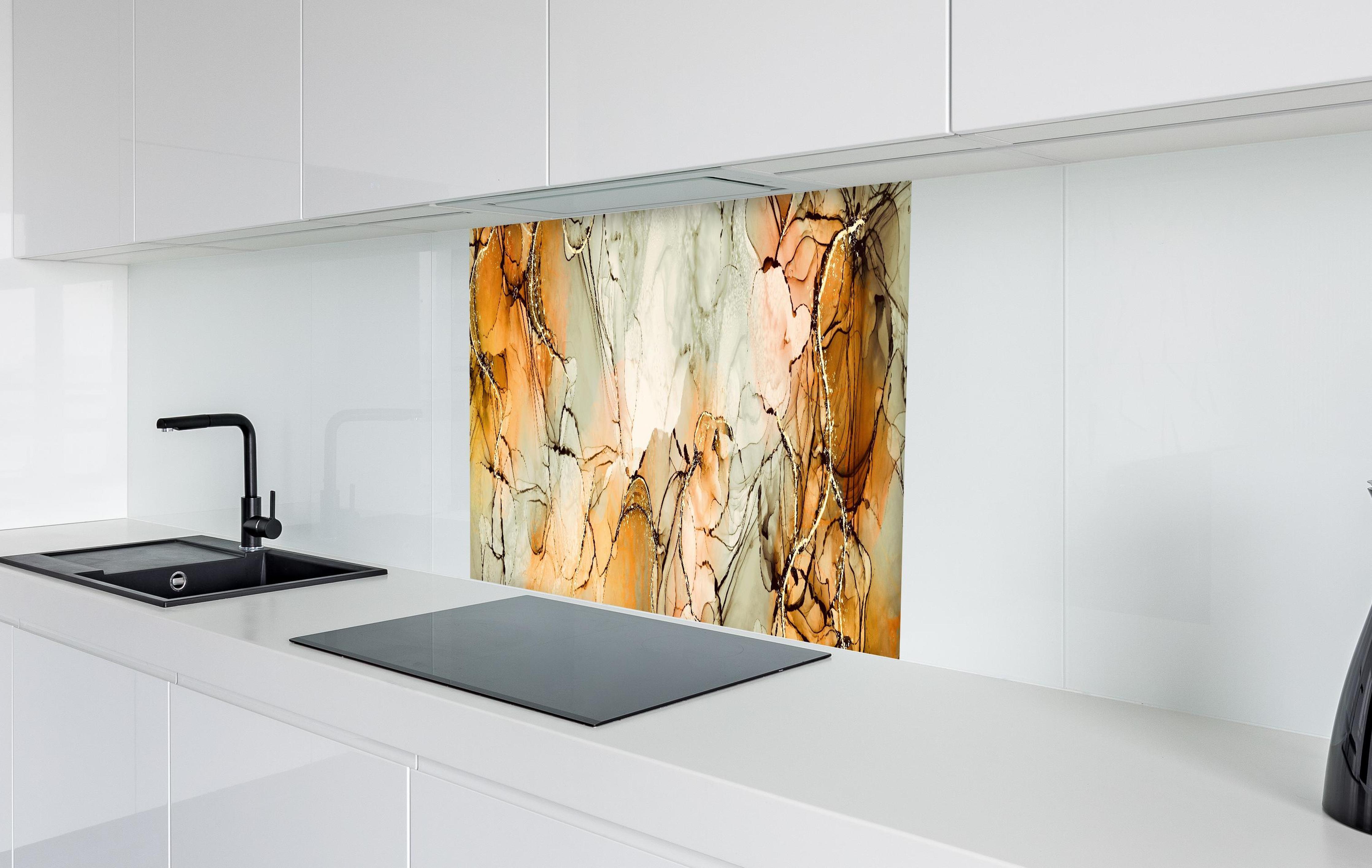 Spritzschutz - Flüssige Tinte mit Goldelementen