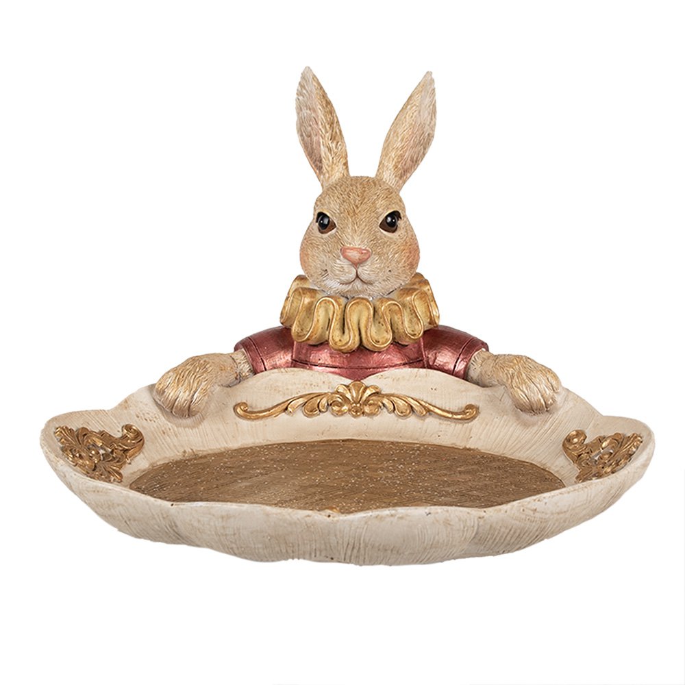 Dekoschale Hase 22x21x15 cm Goldfarbenes Polyresin