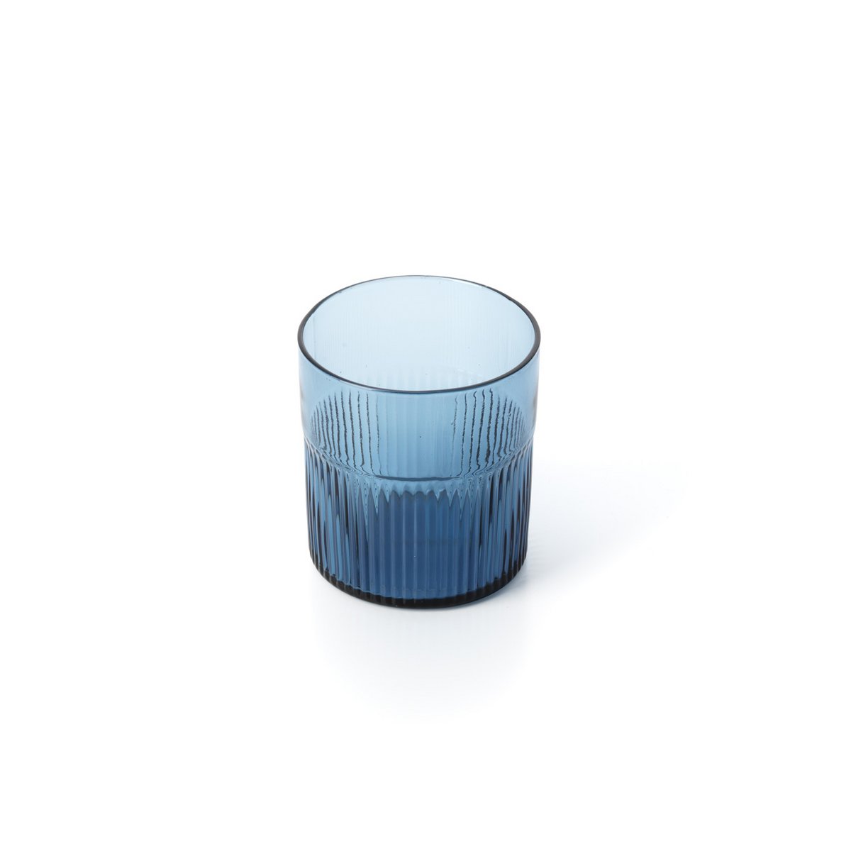 Der Azure Rippled Low Tumbler – Blau