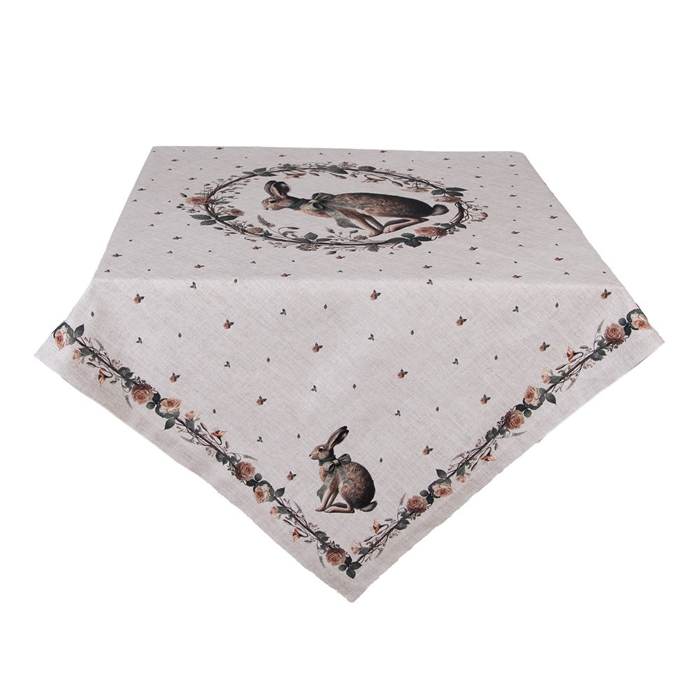 Tischdecke 100x100 cm Beige Baumwolle