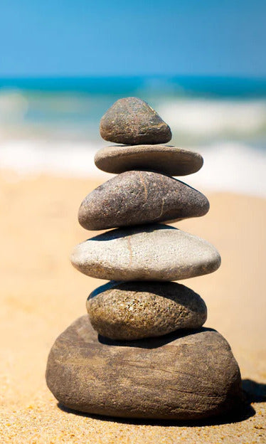 Duschrückwand - Steine Meditation Balance