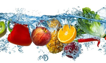Küchenrückwand - Obst & Gemüse im Wasser