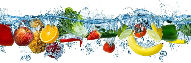 Küchenrückwand - Obst & Gemüse im Wasser
