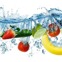 Küchenrückwand - Obst & Gemüse im Wasser