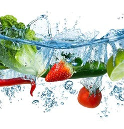 Küchenrückwand - Obst & Gemüse im Wasser