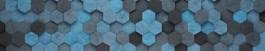 Küchenrückwand - Blaues Sechseck 3D Muster