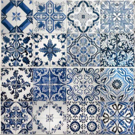 Küchenrückwand - Blaue portugiesische Azulejo-Fliesen