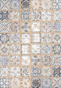 Küchenrückwand - Beige-blau Vintage Mosaik