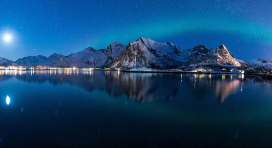 Küchenrückwand - Polarlichter am Himmel von Norwegen