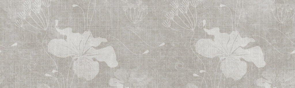 Küchenrückwand - Blumen auf weißem Wandhintergrund