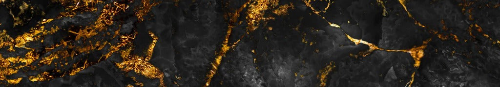 Küchenrückwand - Schwarzer Marmor mit goldenen Adern