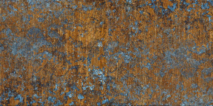 Küchenrückwand - Gold-blaue alte Metalltextur