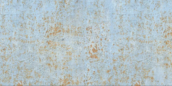 Küchenrückwand - Farbflocken auf rostigem Metallblech