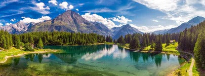 Küchenrückwand - Arnisee mit Schweizer Alpen