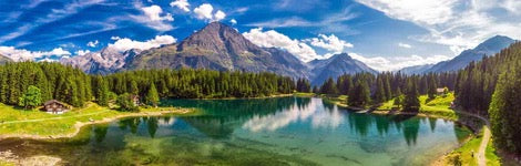 Küchenrückwand - Arnisee mit Schweizer Alpen