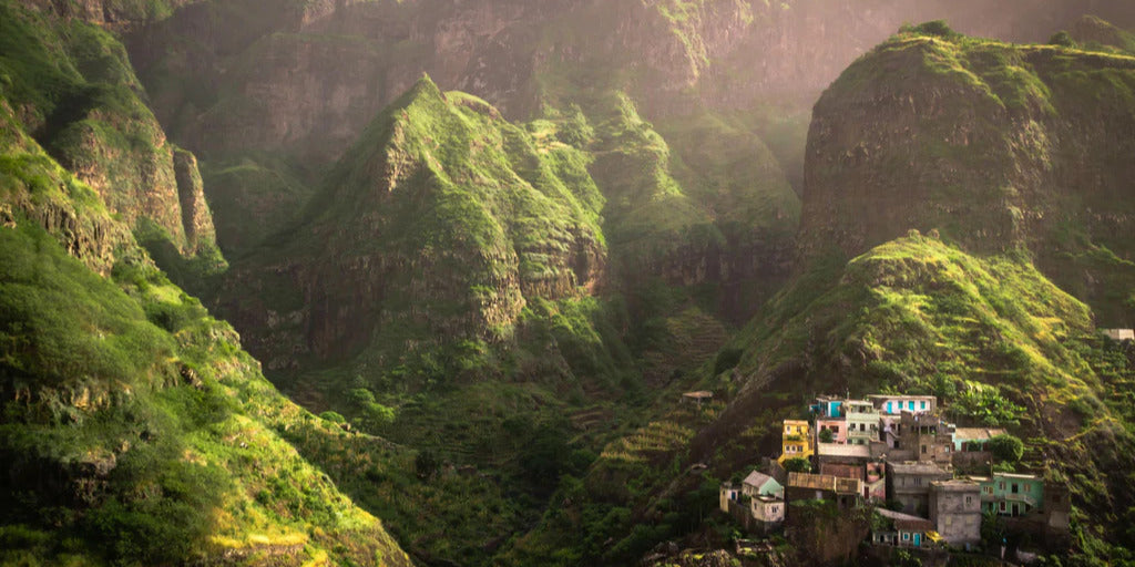 Küchenrückwand - Luftaufnahme von Fontainhas - Kabo Verde