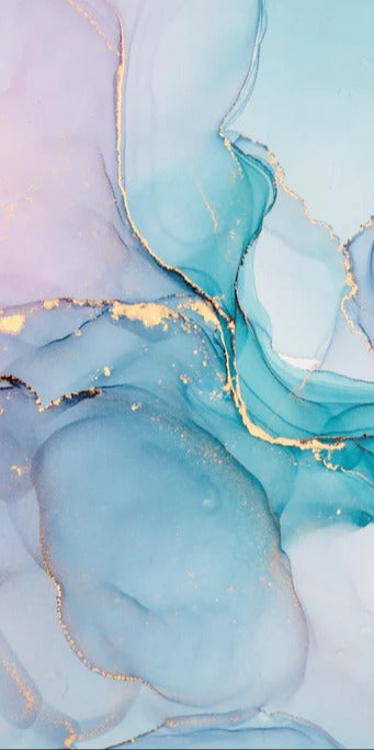 Duschrückwand - Abstrakte Muster mit goldenem Rand