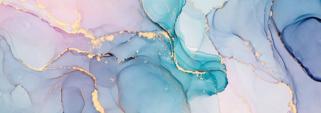 Duschrückwand - Abstrakte Muster mit goldenem Rand