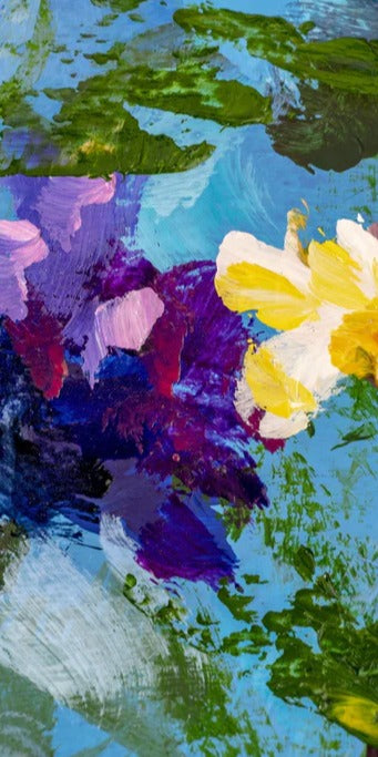 Duschrückwand - Impressionistisches Blumen Gemälde