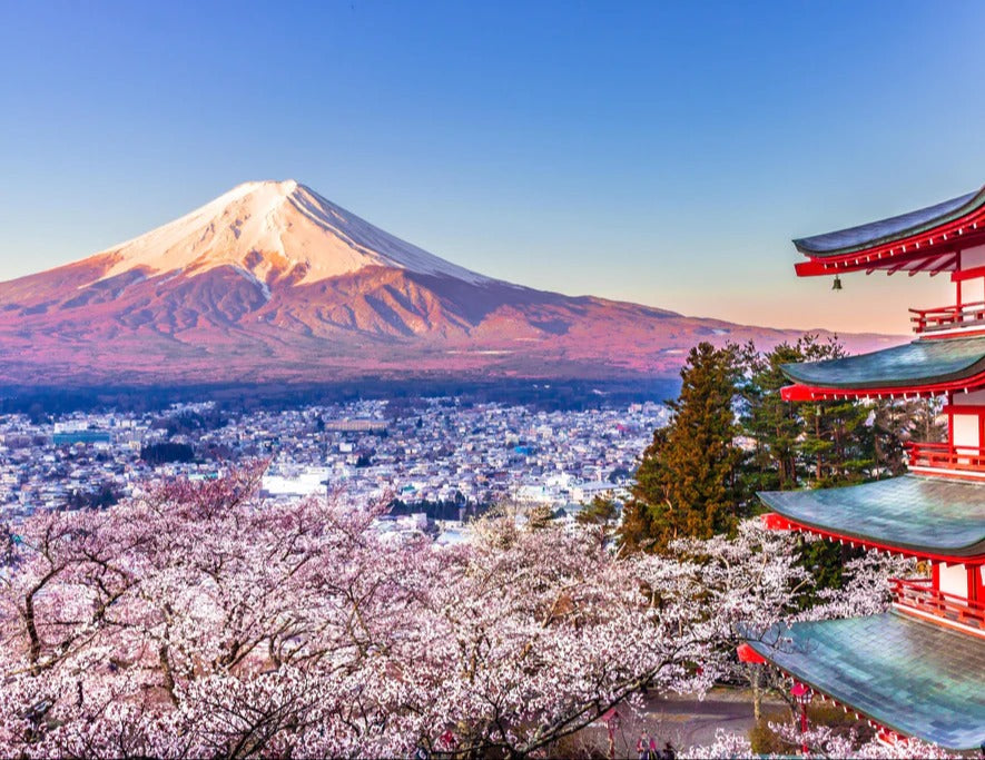 Spritzschutz - Anziehender Anblick auf Berg Fuji