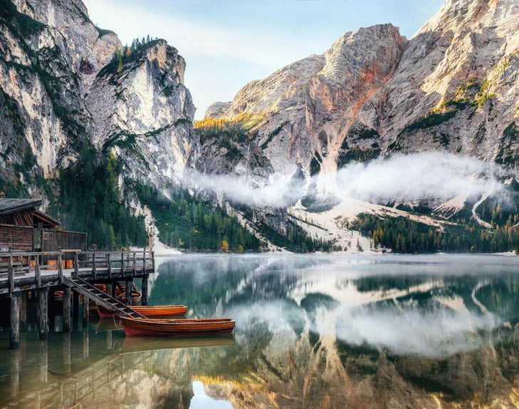 Spritzschutz - Panoramablick auf Pragser Wildsee