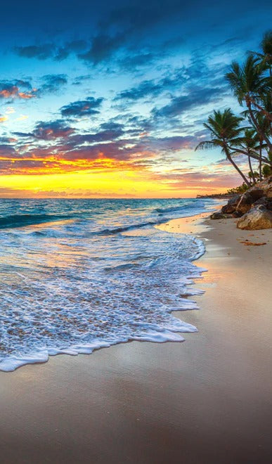 Duschrückwand - Sonnenaufgang über dem Strand