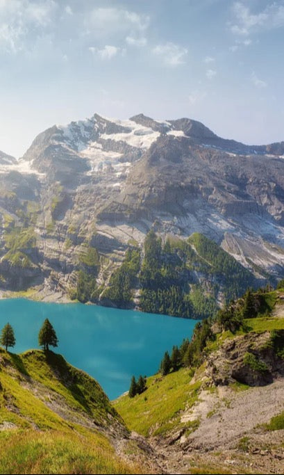 Duschrückwand - Oeschinensee in den Schweizer Alpen