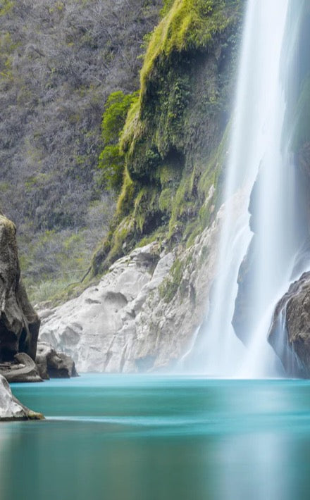 Duschrückwand - Tamul-Wasserfall am Fluss Tampaon